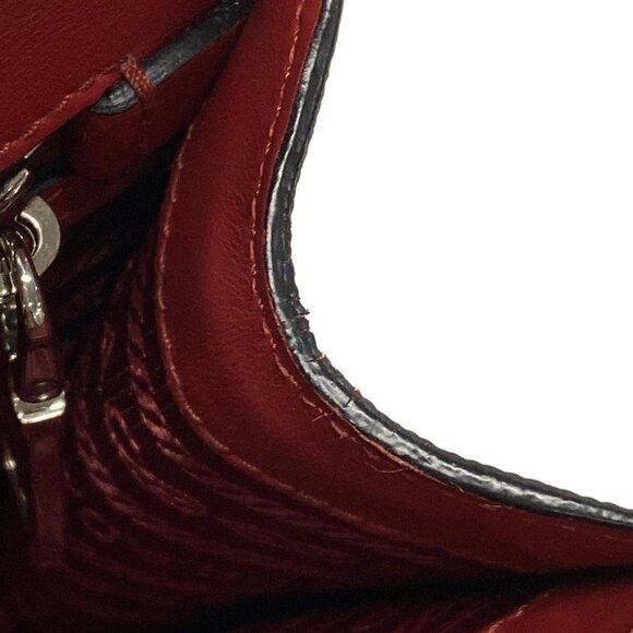 Auth PRADA - 1BD034 Red Leather Shoulder Bag - Picture 13 of 16
